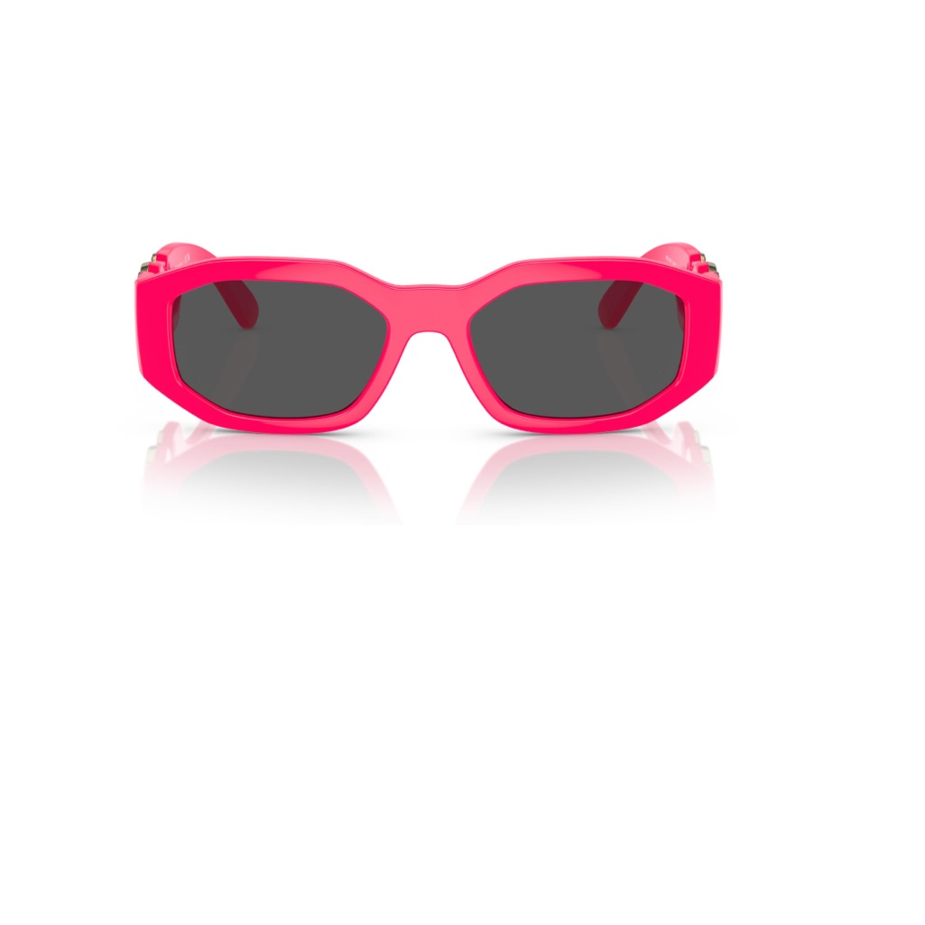 Versace Neon Pink Rectangular Women's Sunglasses